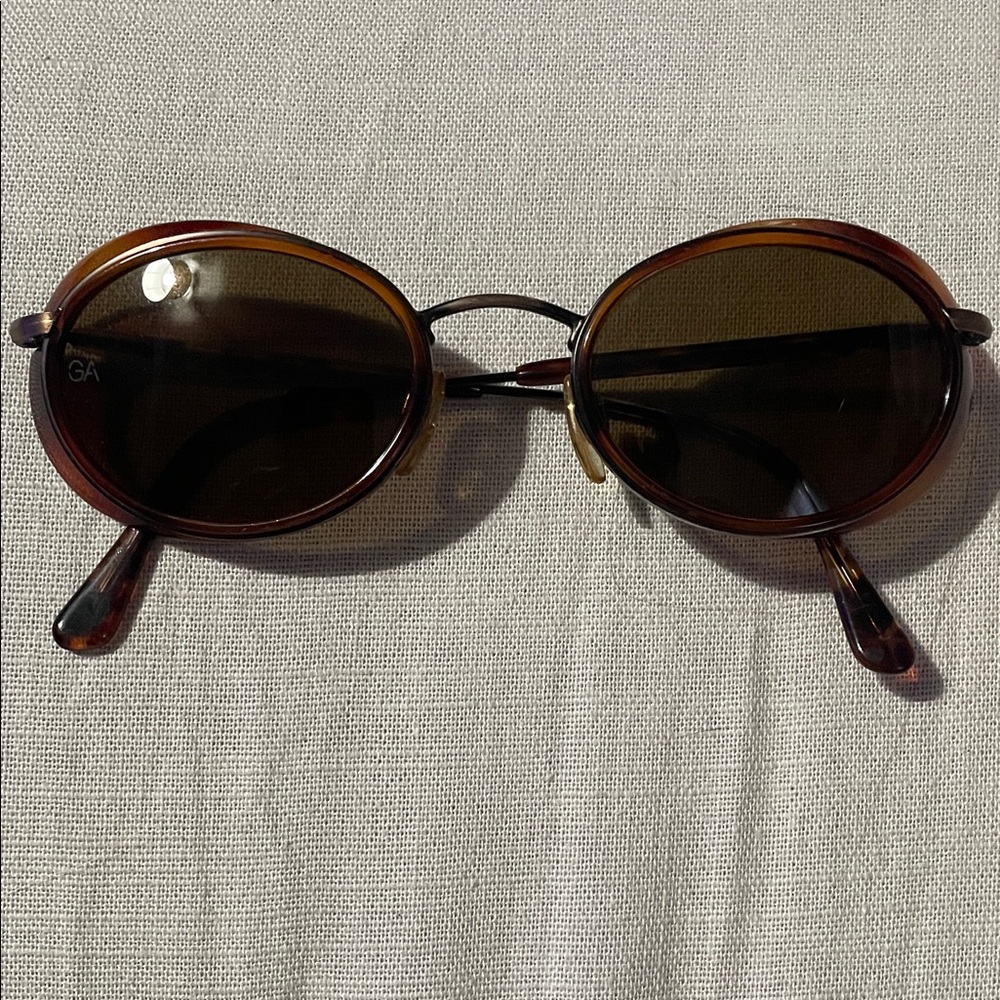 Giorgio Armani Oval Tortoiseshell Sunglasses with Brown Lenses